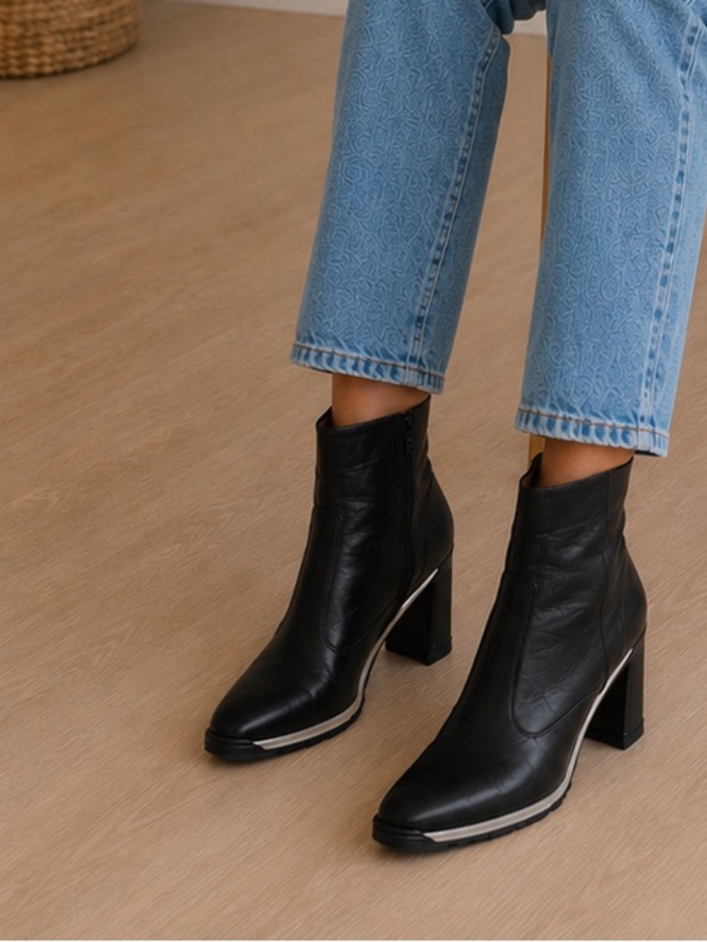 Lodis Black Heeled Ankle Boots